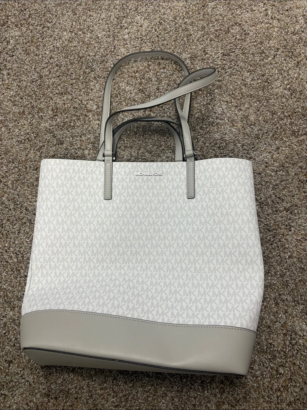 Michael Kors Cream and Gray Signature Tote